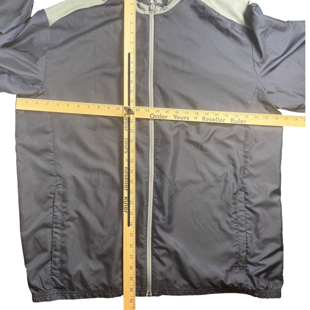Adidas Golf Windbreaker Jacket Full Zip Lightweight Gray 2XL Mens - Picture 2 of 6